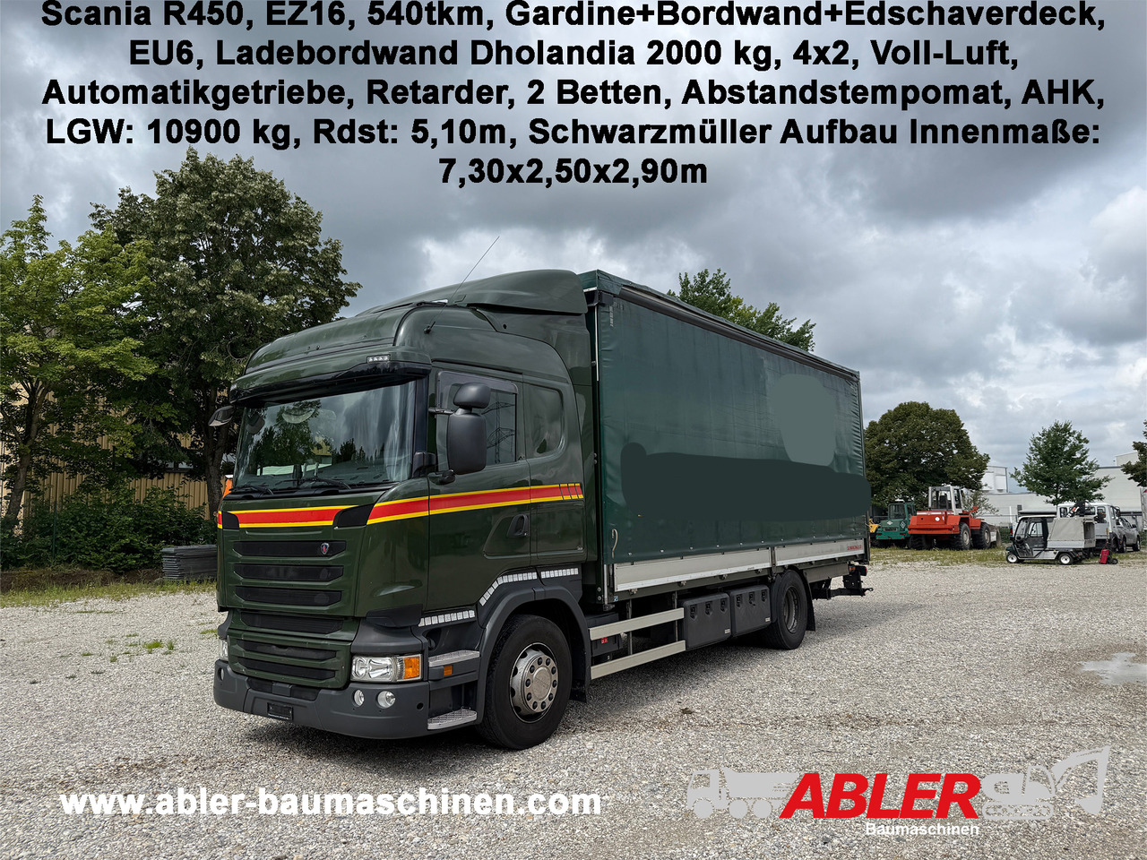 Scania R450 Gardine+Bordwand+Edscha AHK LBW - Tent veoauto: pilt 1 Scania R450 Gardine+Bordwand+Edscha AHK LBW - Tent veoauto: pilt 1
