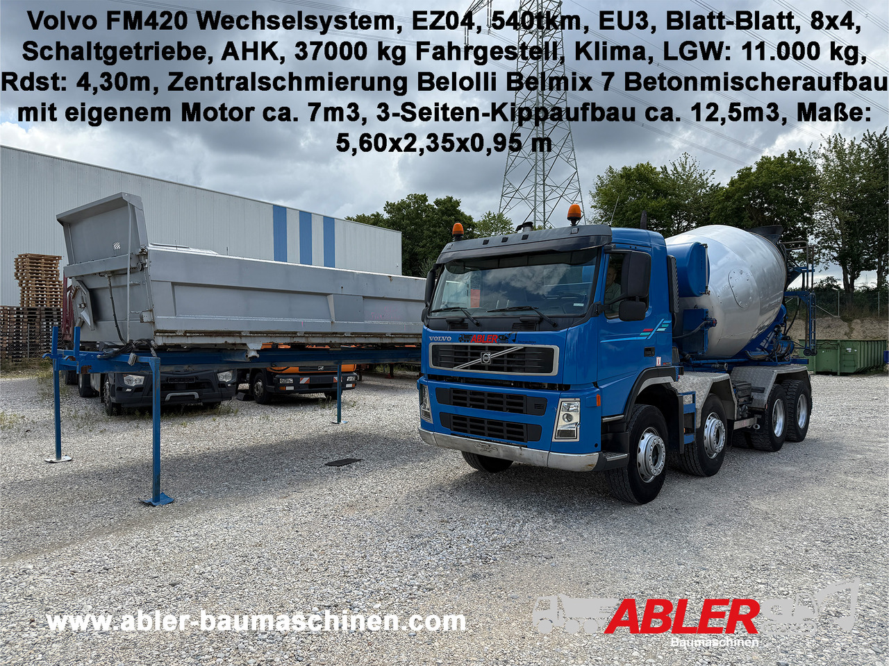 Volvo FM420 Wechselsystem Kipper Betonmischer - Autobetoonisegisti: pilt 1 Volvo FM420 Wechselsystem Kipper Betonmischer - Autobetoonisegisti: pilt 1