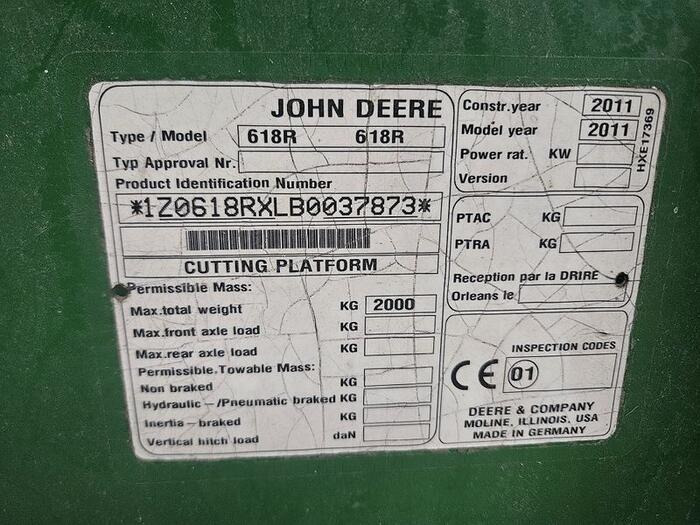 John Deere 618R - Kombaini päis: pilt 5 John Deere 618R - Kombaini päis: pilt 5