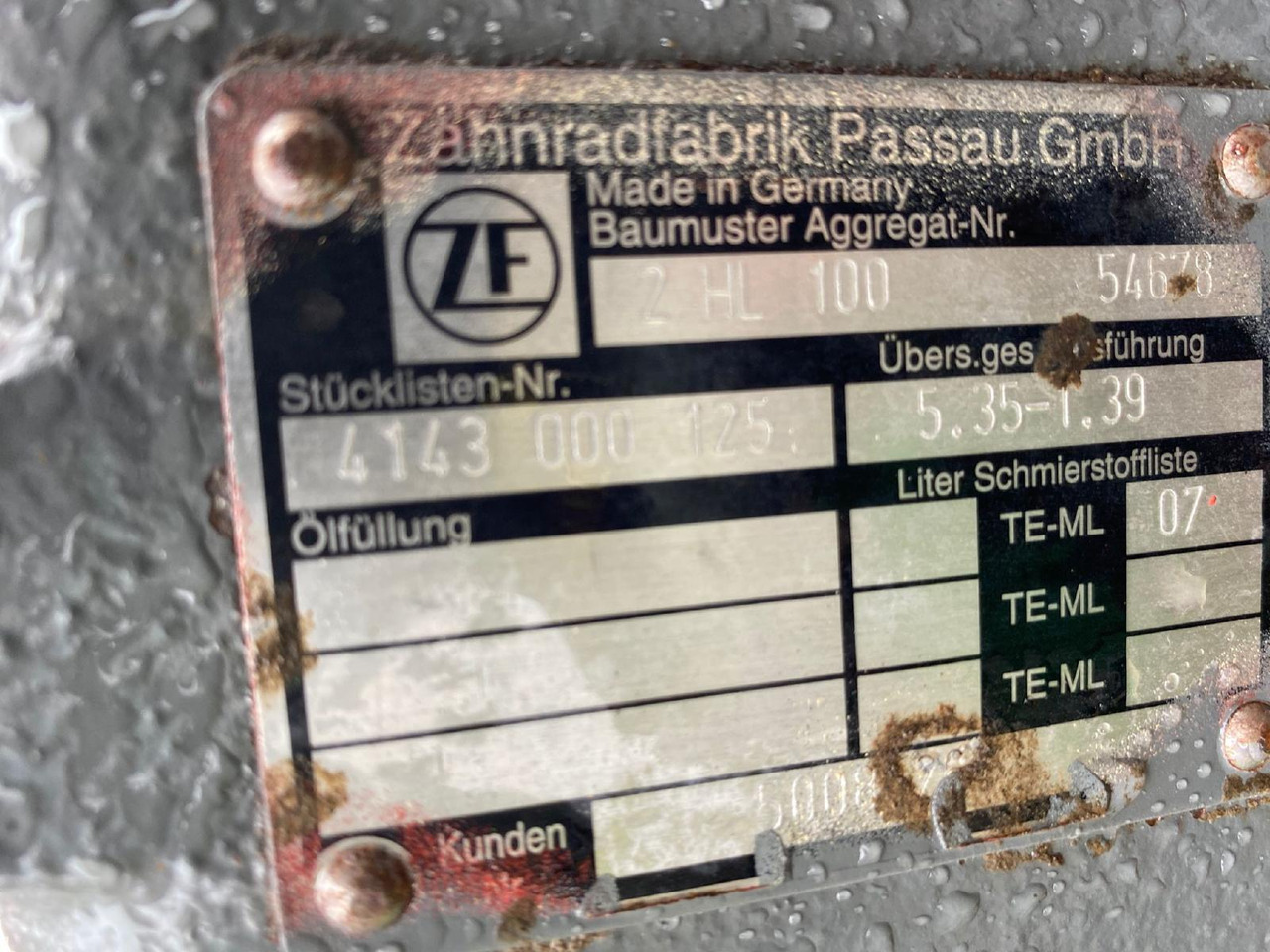 Liebherr ZF 2HL 100, LMV 100 aus LH A904 LIT - Jõuülekanne - Ehitusmasinad: pilt 5 Liebherr ZF 2HL 100, LMV 100 aus LH A904 LIT - Jõuülekanne - Ehitusmasinad: pilt 5
