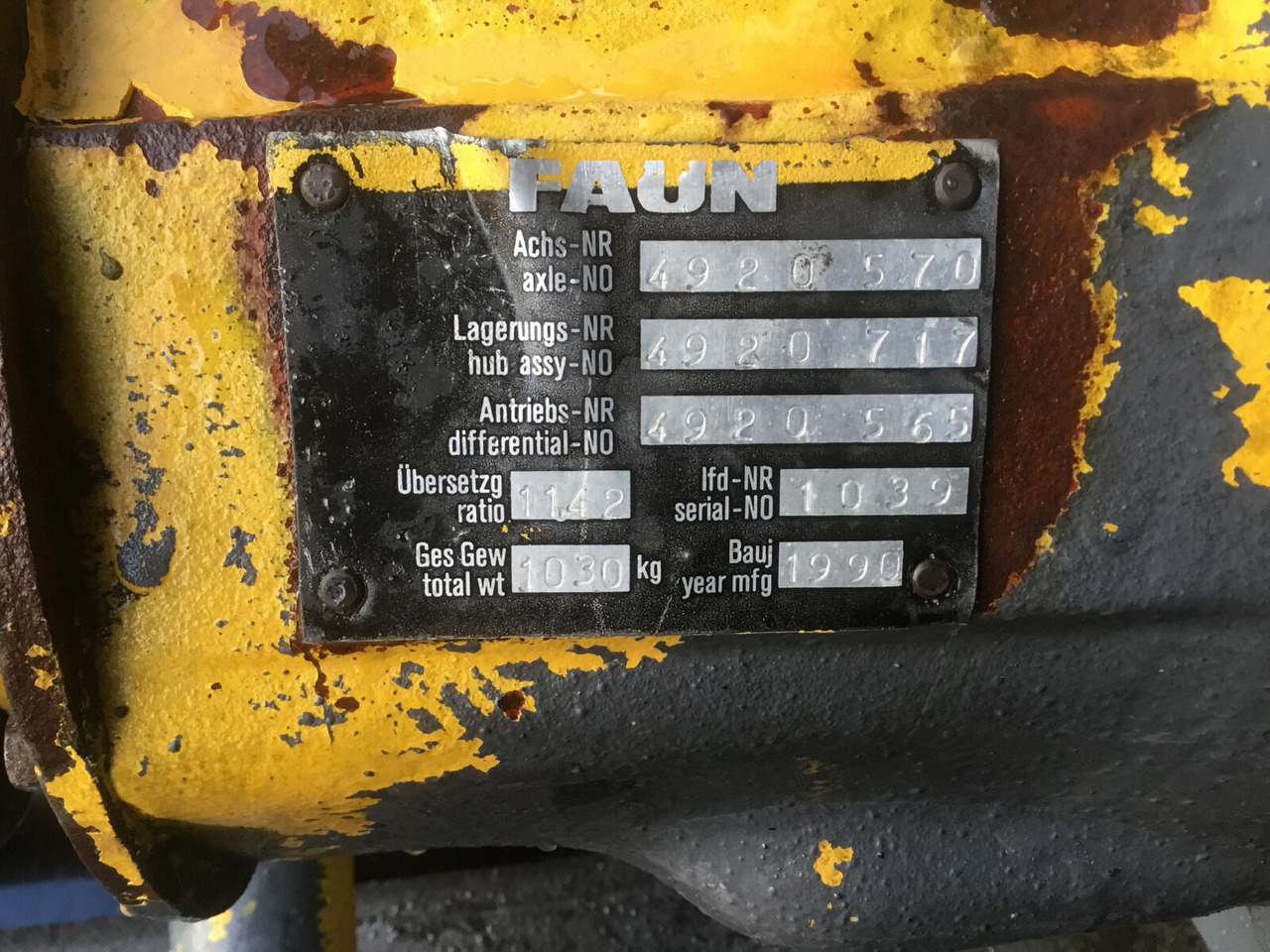 FAUN RTF 50-3 axle 1 - Telg ja varuosad - Autokraana: pilt 5 FAUN RTF 50-3 axle 1 - Telg ja varuosad - Autokraana: pilt 5