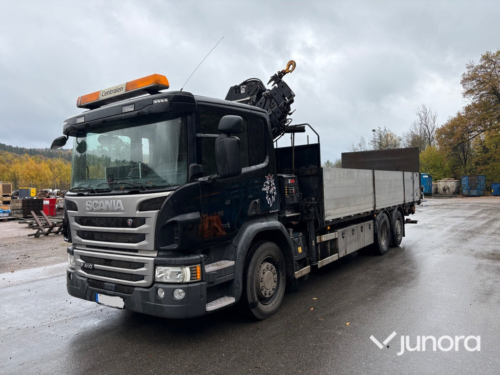Kranbil - Scania P410, HiAB-kran - Madelveok/ Platvormveok, Kraanaga veoauto: pilt 1 Kranbil - Scania P410, HiAB-kran - Madelveok/ Platvormveok, Kraanaga veoauto: pilt 1