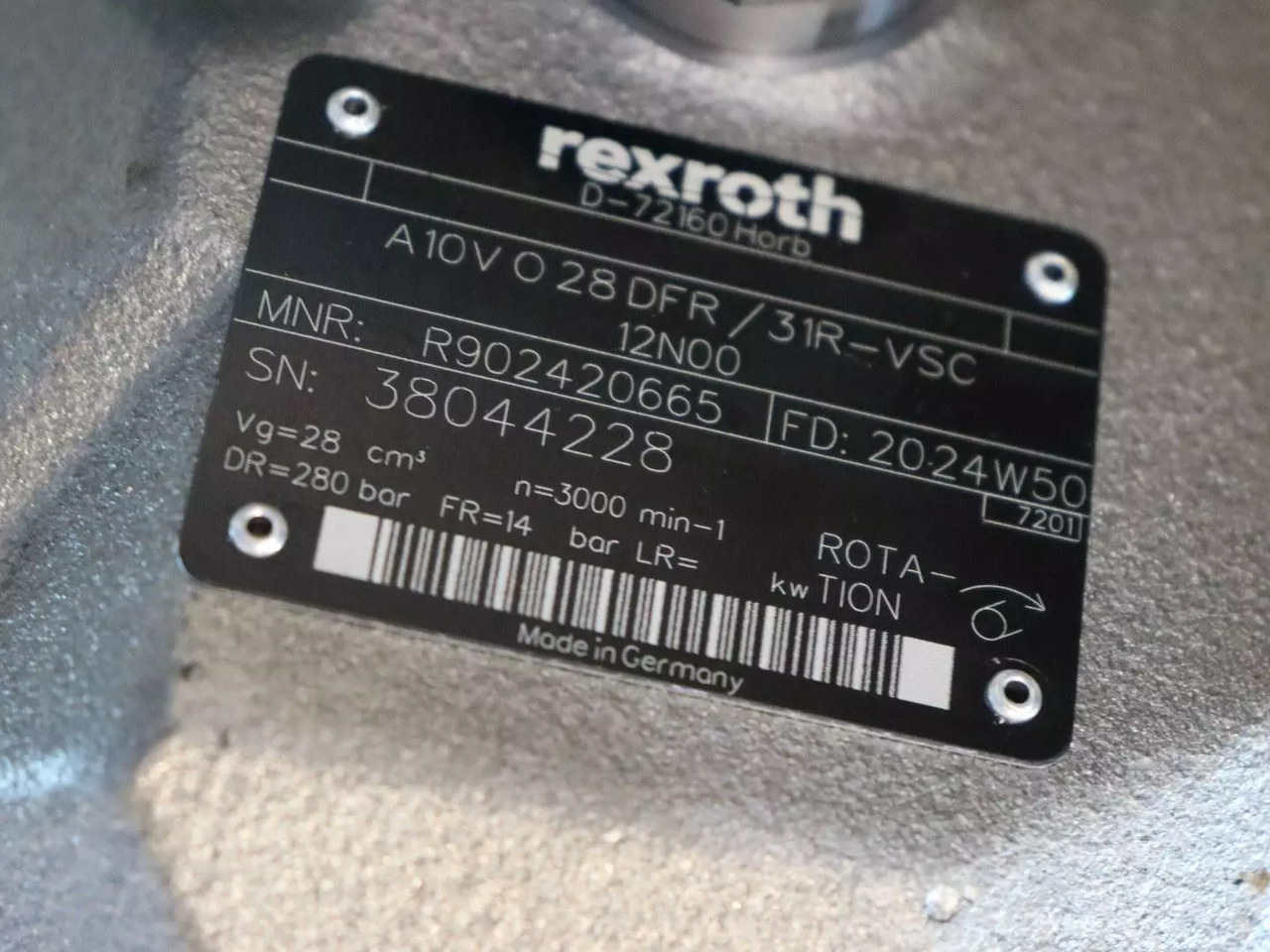 REXROTH A10VO28DFR/31R-VSC12N00 - Hüdrauliline pump - Materjali käitlemise seade: pilt 4 REXROTH A10VO28DFR/31R-VSC12N00 - Hüdrauliline pump - Materjali käitlemise seade: pilt 4