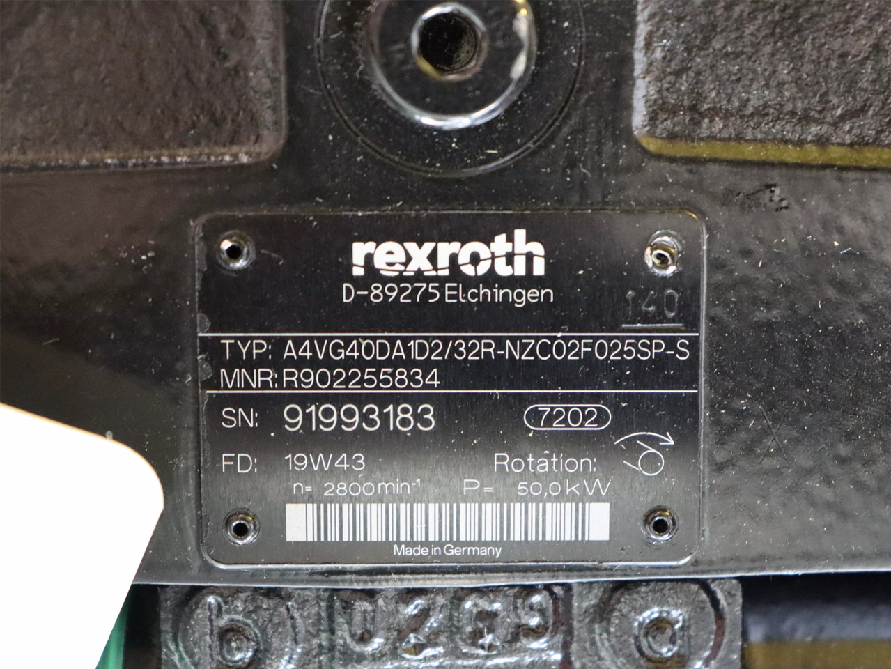 REXROTH A4VG40DA1D2/32R-NZC02F025SP-S - Hüdrauliline pump - Ehitusmasinad: pilt 4 REXROTH A4VG40DA1D2/32R-NZC02F025SP-S - Hüdrauliline pump - Ehitusmasinad: pilt 4