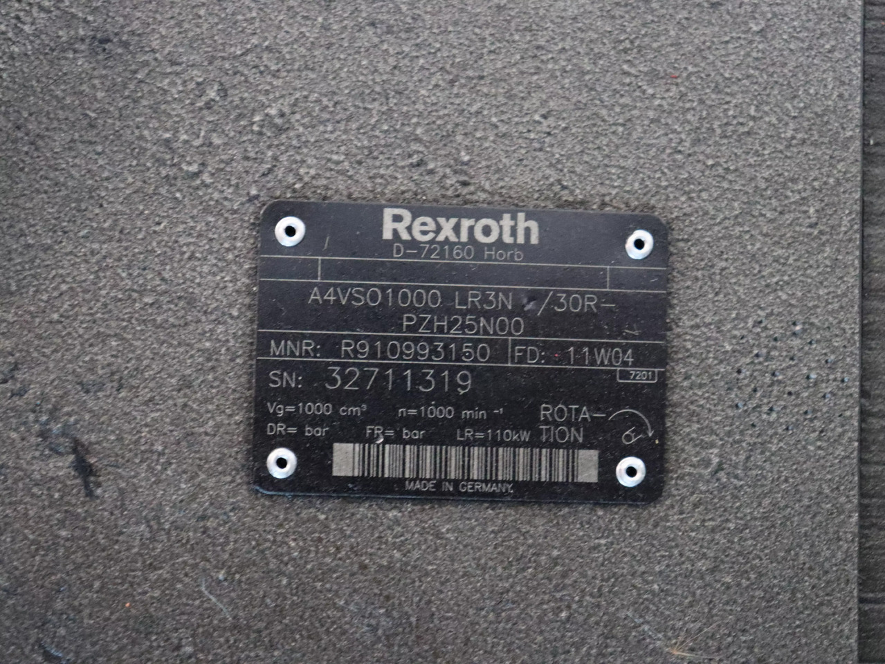 REXROTH A4VSO1000LR3N/30R-PZH25N00 - Hüdrauliline pump - Ehitusmasinad: pilt 5 REXROTH A4VSO1000LR3N/30R-PZH25N00 - Hüdrauliline pump - Ehitusmasinad: pilt 5