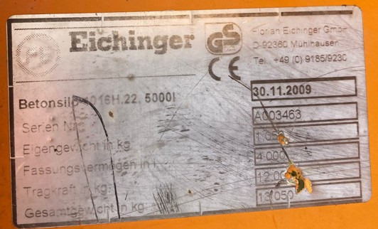 Eichinger concrete silo 1016H.22 - Lisaseade - Materjali käitlemise seade: pilt 3 Eichinger concrete silo 1016H.22 - Lisaseade - Materjali käitlemise seade: pilt 3