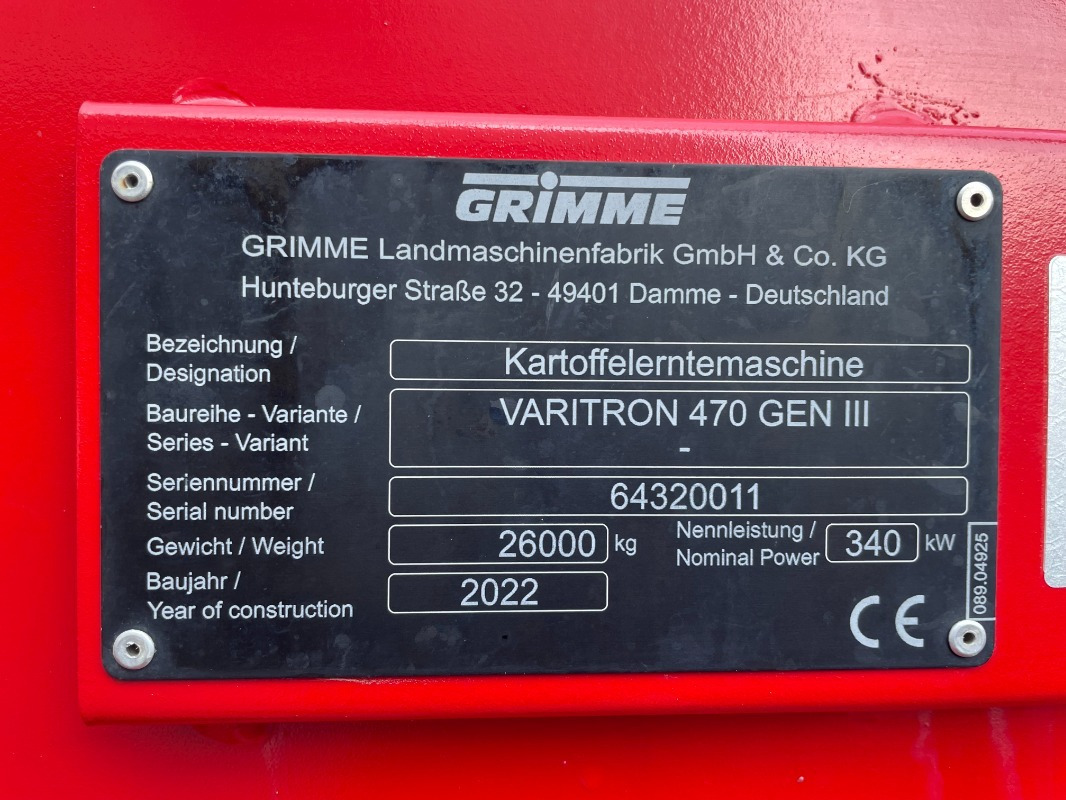 Saagikoristusmasin Grimme VARITRON 470 MS GEN III: pilt 8
