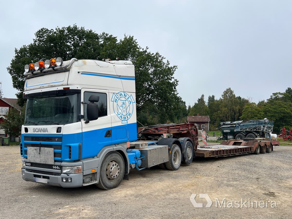 Scania R144LB6X2*4NB460 Dragbil Scania R144 med maskintrailer - Sadulveok, Treilerpoolhaagis: pilt 1 Scania R144LB6X2*4NB460 Dragbil Scania R144 med maskintrailer - Sadulveok, Treilerpoolhaagis: pilt 1