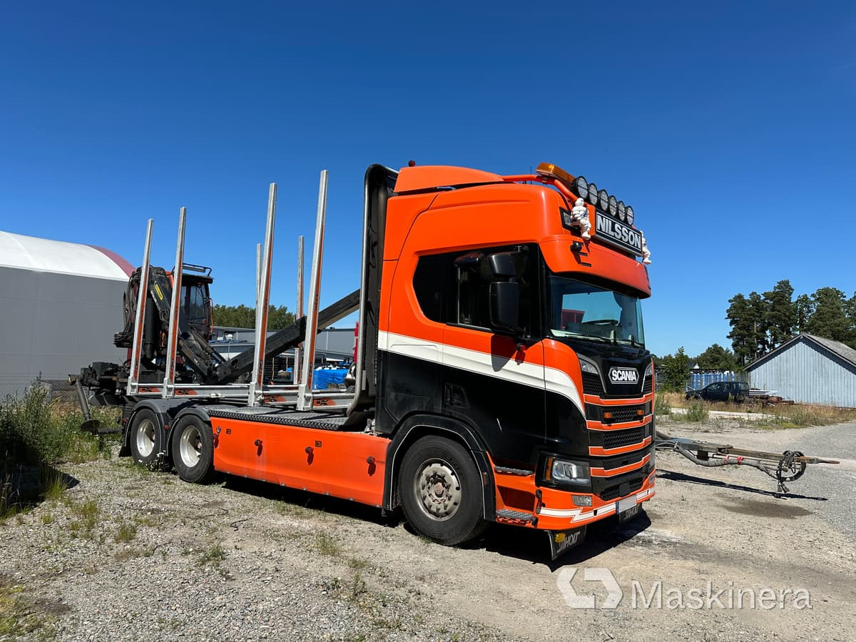 Timmerbil Scania R650B 6X4 NB + Släp - Metsaveok, Kraanaga veoauto: pilt 1 Timmerbil Scania R650B 6X4 NB + Släp - Metsaveok, Kraanaga veoauto: pilt 1