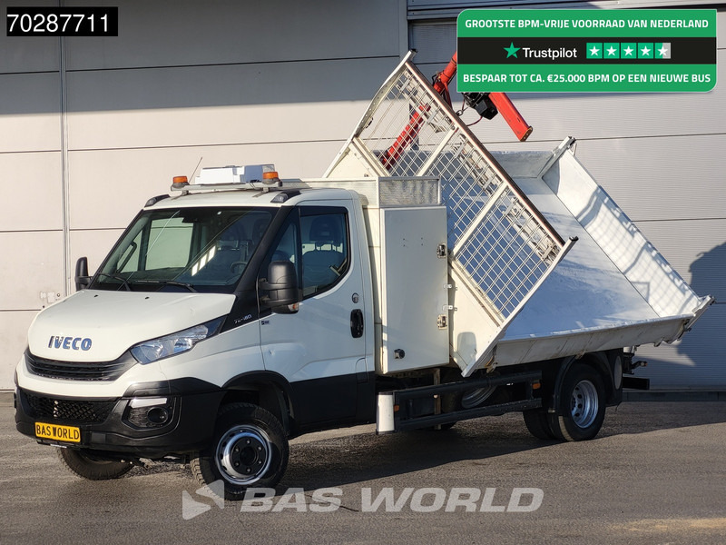 Iveco Daily 70C18 3.0L Driezijdige Kipper 500KG Kraan Kraanwagen Open Laadbak 3,5t Trekhaak Airco Cruise Euro6 Kraan Crane Kranwagen Kipper - Tarbesõiduk kallur: pilt 1 Iveco Daily 70C18 3.0L Driezijdige Kipper 500KG Kraan Kraanwagen Open Laadbak 3,5t Trekhaak Airco Cruise Euro6 Kraan Crane Kranwagen Kipper - Tarbesõiduk kallur: pilt 1