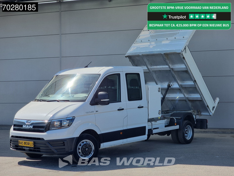 MAN TGE 5.120 Kipper met Kist Dubbel Cabine Dubbellucht 3,5t Trekhaak Navi Airco Cruise Camera Tipper Benne Kieper m3 Airco Dubbel cabine Trek - Tarbesõiduk kallur: pilt 1 MAN TGE 5.120 Kipper met Kist Dubbel Cabine Dubbellucht 3,5t Trekhaak Navi Airco Cruise Camera Tipper Benne Kieper m3 Airco Dubbel cabine Trek - Tarbesõiduk kallur: pilt 1