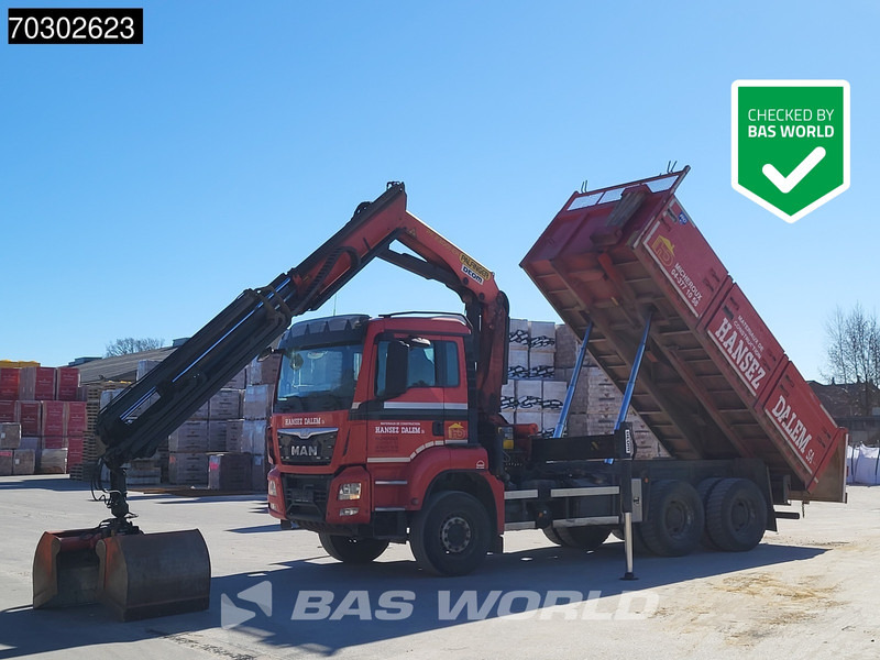 MAN TGS 33.440 6X4 Palfinger PK23001-EH Kran Crane Big-Axle 13m3 tipper Euro 6 - Kallurauto, Kraanaga veoauto: pilt 1 MAN TGS 33.440 6X4 Palfinger PK23001-EH Kran Crane Big-Axle 13m3 tipper Euro 6 - Kallurauto, Kraanaga veoauto: pilt 1