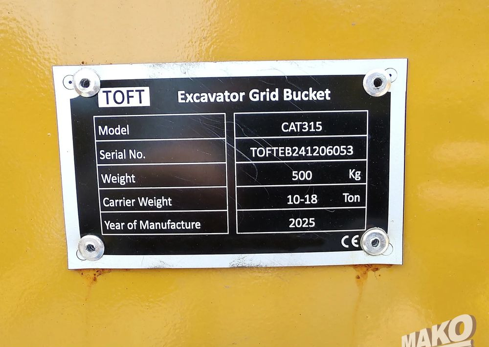NOWA Łyżka przesiewna TOFT 110cm do koparki Miller fi 65 - Lisaseade - Ehitusmasinad: pilt 4 NOWA Łyżka przesiewna TOFT 110cm do koparki Miller fi 65 - Lisaseade - Ehitusmasinad: pilt 4