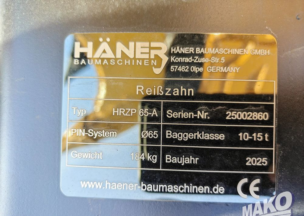 Nowy zrywak do koparki Haner HRZP 65-A Miller fi 65 - Lisaseade - Ehitusmasinad: pilt 5 Nowy zrywak do koparki Haner HRZP 65-A Miller fi 65 - Lisaseade - Ehitusmasinad: pilt 5