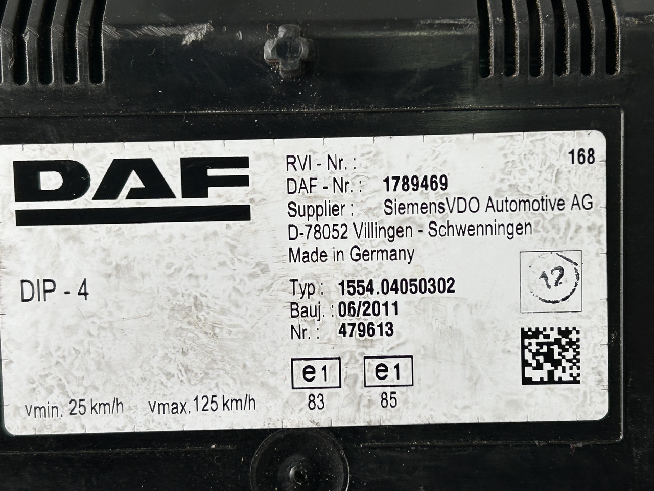 DAF COUNTER DAF XF 105 1789469 - Armatuurlaud: pilt 5 DAF COUNTER DAF XF 105 1789469 - Armatuurlaud: pilt 5