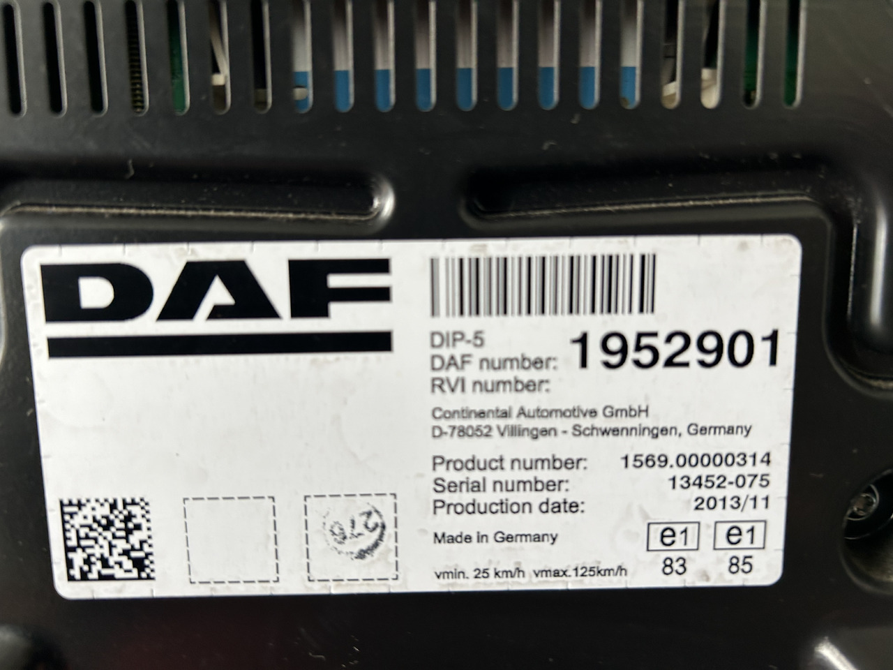 DAF DAF XF 106 CLOCK COUNTER 1952901 - Armatuurlaud: pilt 3 DAF DAF XF 106 CLOCK COUNTER 1952901 - Armatuurlaud: pilt 3