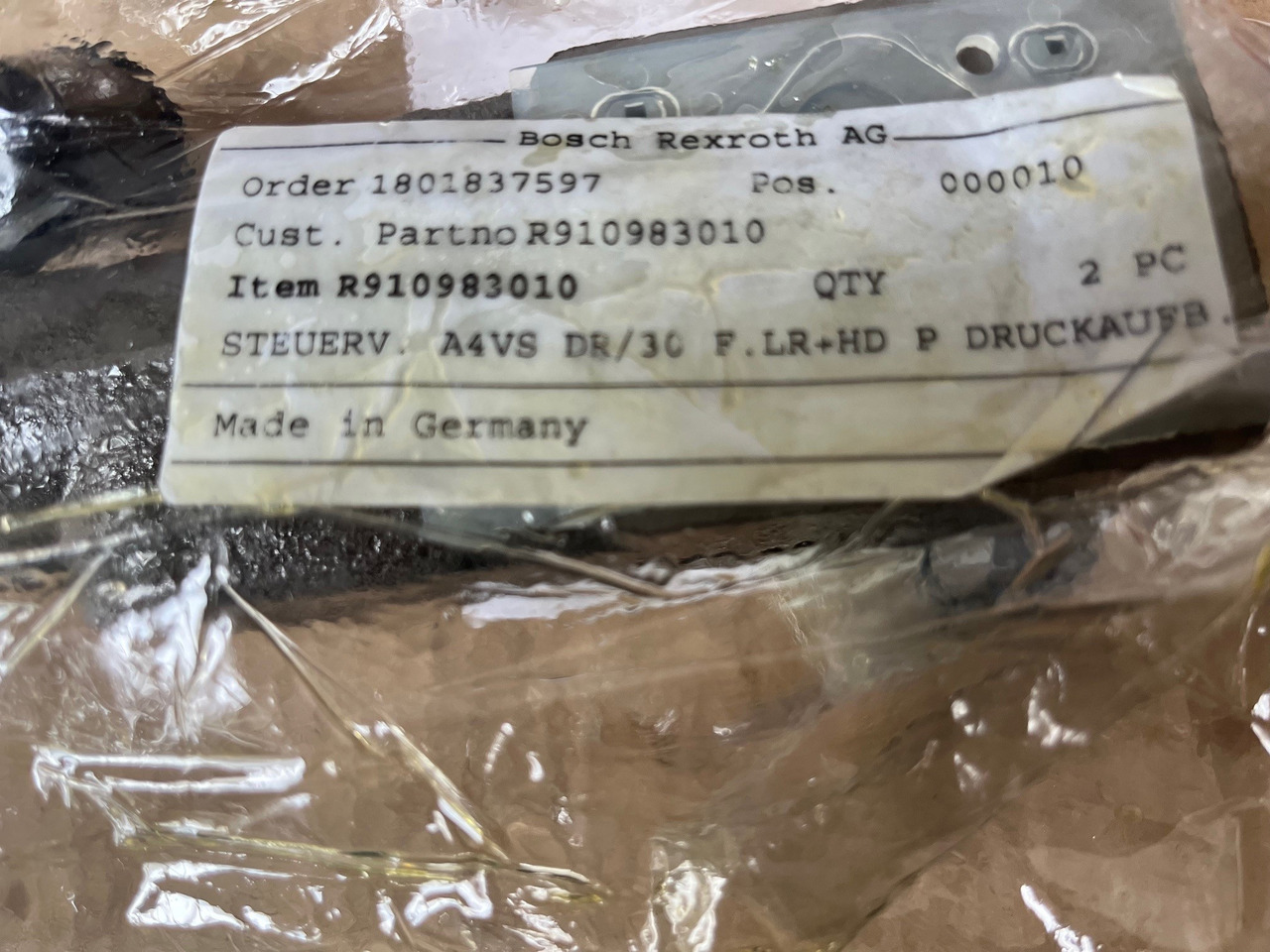 REXROTH Steuerventil A4VS DR/30 R910983010 - Varuosa - Ehitusmasinad: pilt 2 REXROTH Steuerventil A4VS DR/30 R910983010 - Varuosa - Ehitusmasinad: pilt 2