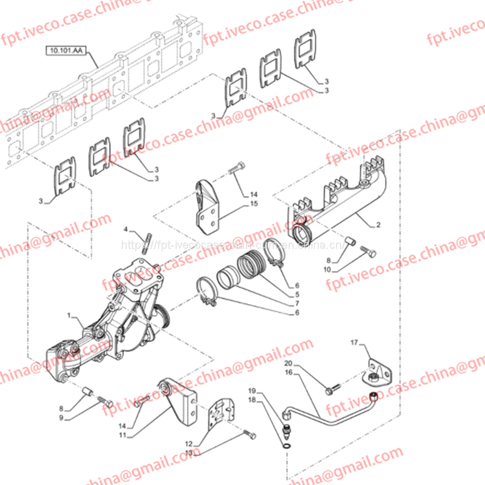 FPT IVECO CASE Cursor9 F2CFE614A*B041/F2CGE614F*V004 5802431166 Exhaust Mainfold 504380222 - Väljalaskekollektor - Veoauto: pilt 2 FPT IVECO CASE Cursor9 F2CFE614A*B041/F2CGE614F*V004 5802431166 Exhaust Mainfold 504380222 - Väljalaskekollektor - Veoauto: pilt 2