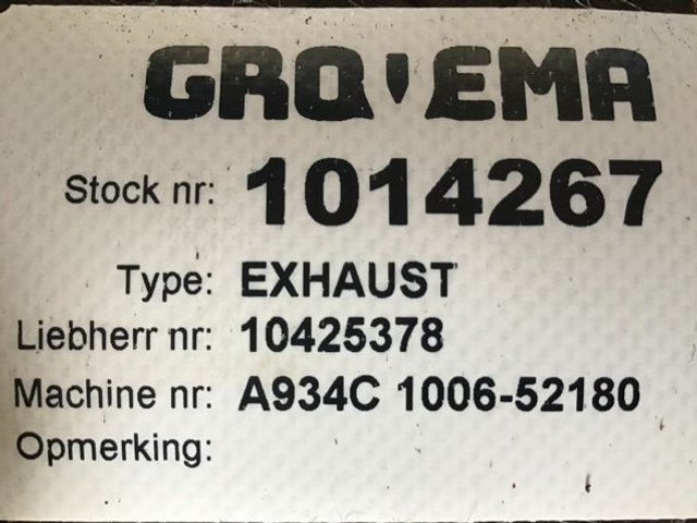 Liebherr Exhaust Silencer - Summuti: pilt 1 Liebherr Exhaust Silencer - Summuti: pilt 1