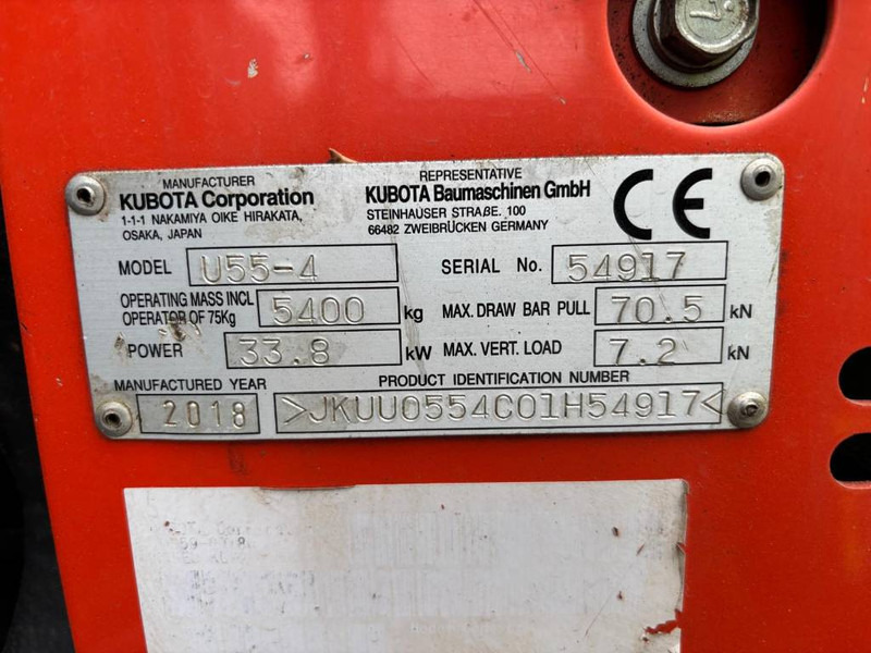 Kubota U 55-4 - Miniekskavaator: pilt 5 Kubota U 55-4 - Miniekskavaator: pilt 5