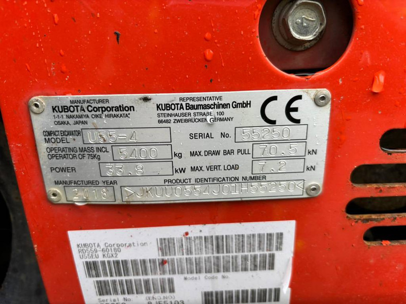 Kubota U 55-4 - Miniekskavaator: pilt 5 Kubota U 55-4 - Miniekskavaator: pilt 5