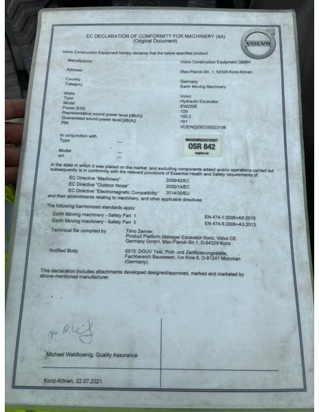 Volvo EW 220 E TUNNEL - Lintekskavaator: pilt 5 Volvo EW 220 E TUNNEL - Lintekskavaator: pilt 5