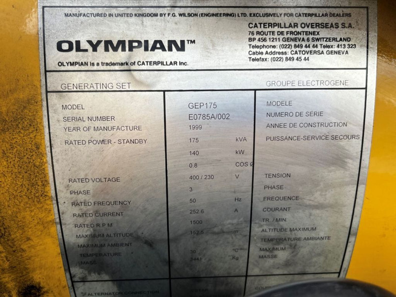 Caterpillar Olympian GEP175 175kVA - Generaatorikomplekt: pilt 4 Caterpillar Olympian GEP175 175kVA - Generaatorikomplekt: pilt 4