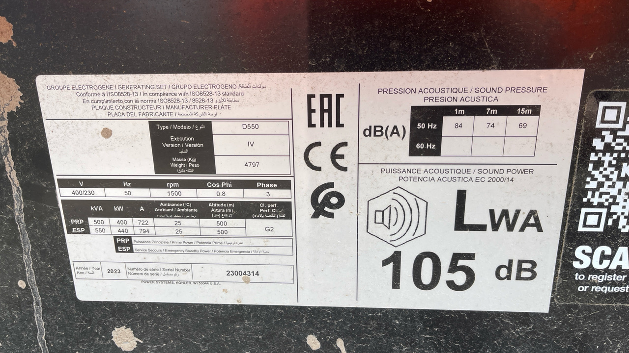 KOSHER D550IV 403 GENERATOR - Ehitusseade: pilt 5 KOSHER D550IV 403 GENERATOR - Ehitusseade: pilt 5