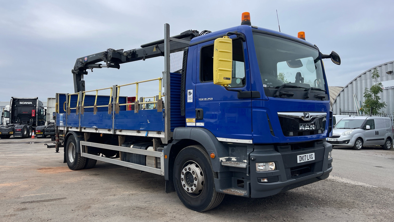 Man TGM 18.250 - Madelveok/ Platvormveok, Kraanaga veoauto: pilt 1 Man TGM 18.250 - Madelveok/ Platvormveok, Kraanaga veoauto: pilt 1