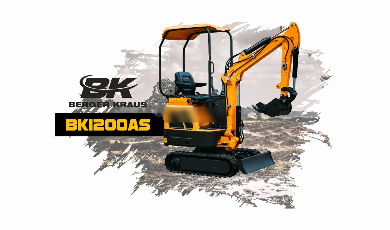 Berger Kraus Nowy BERGER KRAUS BK1200AS KUBOTA skrętne ramie Minikoparka + ze - Miniekskavaator: pilt 2 Berger Kraus Nowy BERGER KRAUS BK1200AS KUBOTA skrętne ramie Minikoparka + ze - Miniekskavaator: pilt 2