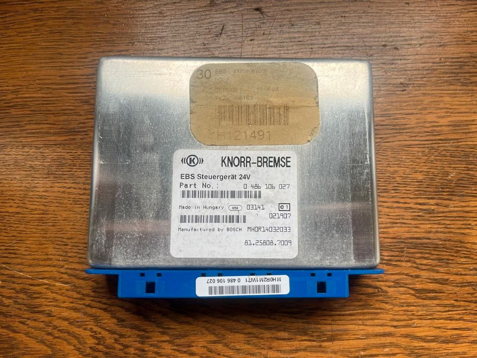 MAN KNORR BREMSE EBS Steuergerät 81.25808.7009 - Mootori juhtimisseade - Veoauto: pilt 1 MAN KNORR BREMSE EBS Steuergerät 81.25808.7009 - Mootori juhtimisseade - Veoauto: pilt 1
