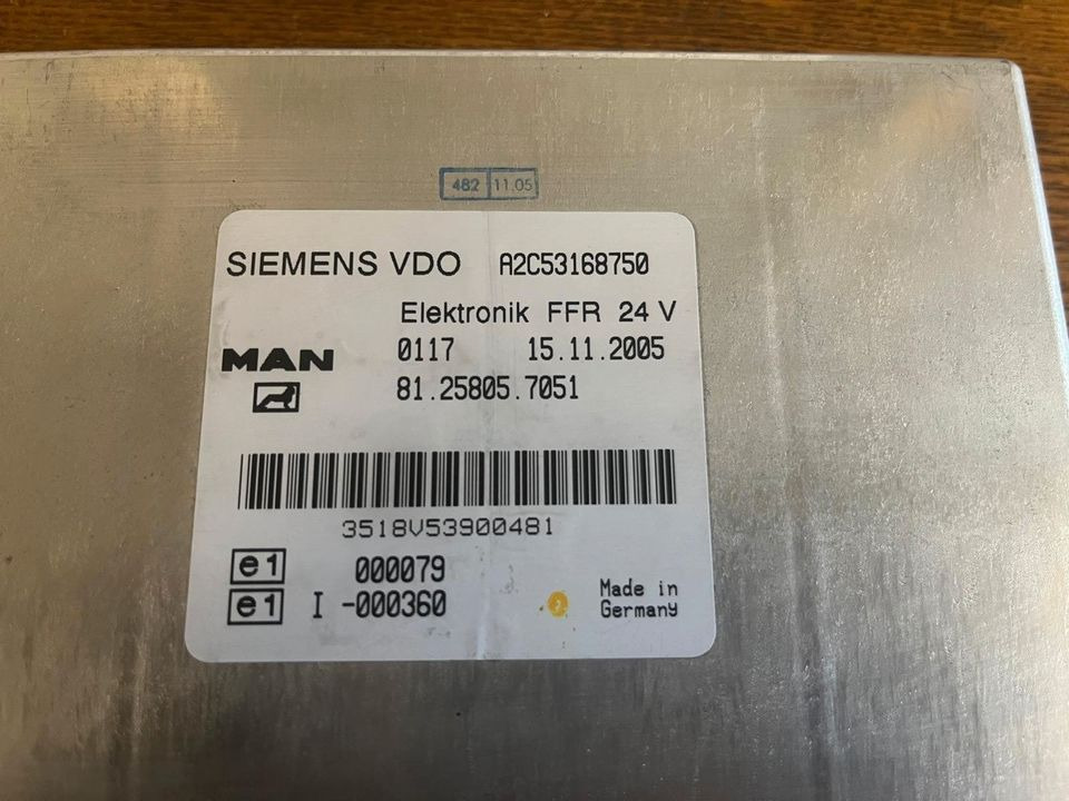 MAN SIEMENS VDO ELEKTRONIK FFR Steuergerät 81258057051 - Varuosa: pilt 3 MAN SIEMENS VDO ELEKTRONIK FFR Steuergerät 81258057051 - Varuosa: pilt 3