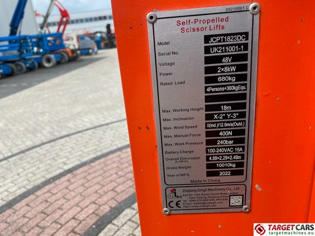 Käärlift Dingli JCPT1823DC Electric 4x4 Scissor Work Lift 1800cm: pilt 10
