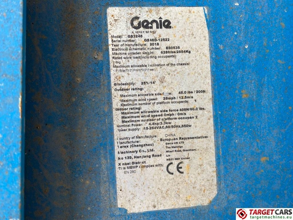 Käärlift Genie GS-3246 Electric Scissor Work Lift 1175cm: pilt 10