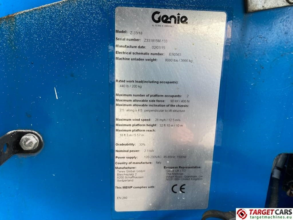 Liigendpoom Genie Z-33/18 Electric Articulated Boom Work Lift 1200cm: pilt 10