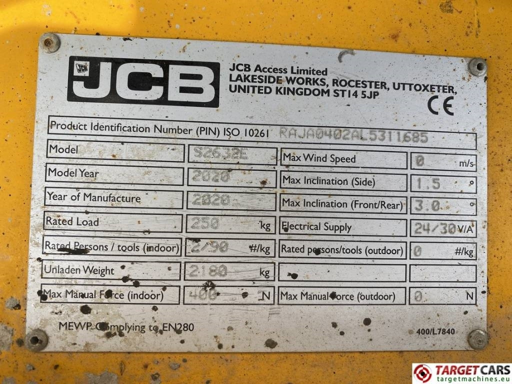 Käärlift JCB S2632E Electric Scissor Work Lift 1010cm: pilt 10