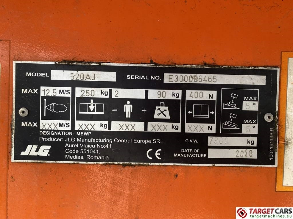 Liigendpoom JLG 520AJ Articulated 4x4 Diesel Boom Work Lift 1800cm: pilt 10