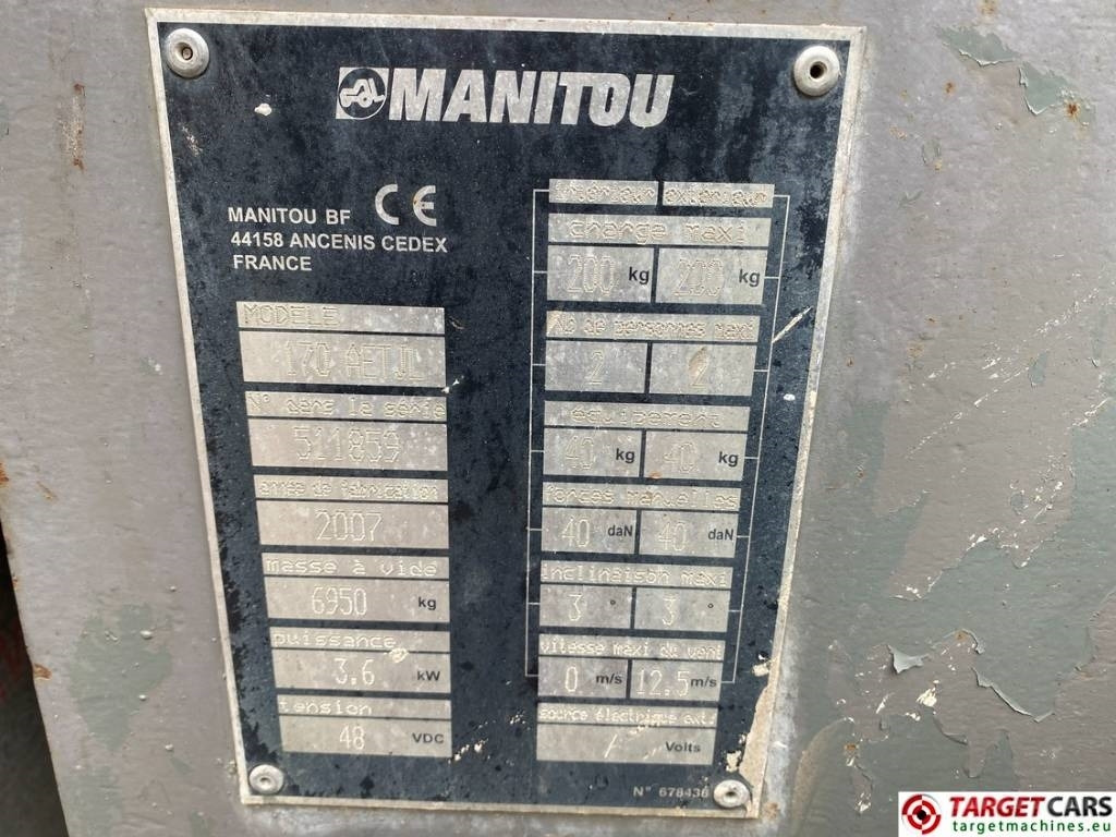 Manitou 170AETJL Articulated Electric Boom 1690cm DEFECT  liising Manitou 170AETJL Articulated Electric Boom 1690cm DEFECT: pilt 10