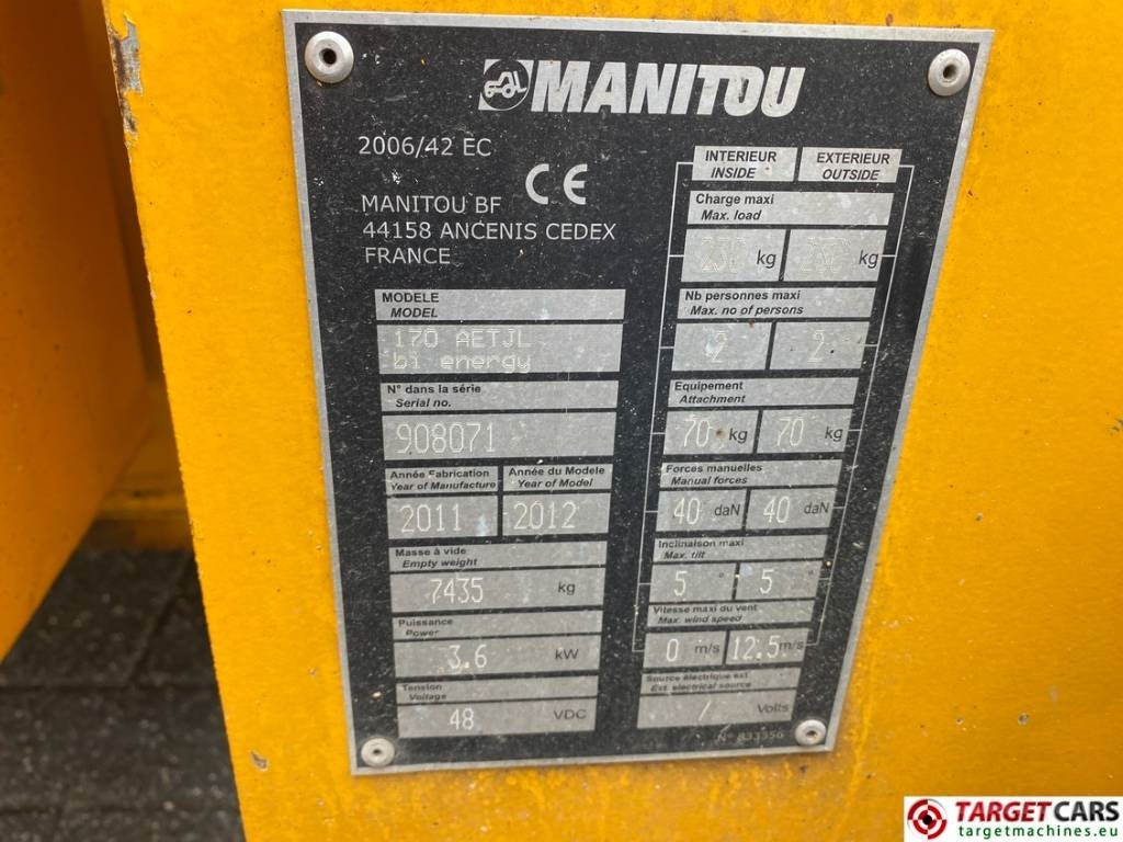 Manitou 170AETJL Electric Articulated Boom WorkLift 1690cm  liising Manitou 170AETJL Electric Articulated Boom WorkLift 1690cm: pilt 10