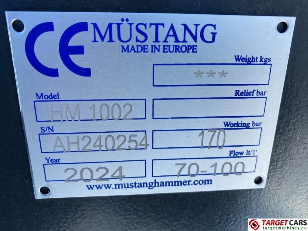 Uus Hüdrauliline haamer - Ehitusmasinad Mustang HM1002 Hydraulic Excavator Breaker Hammer 10~18T: pilt 10