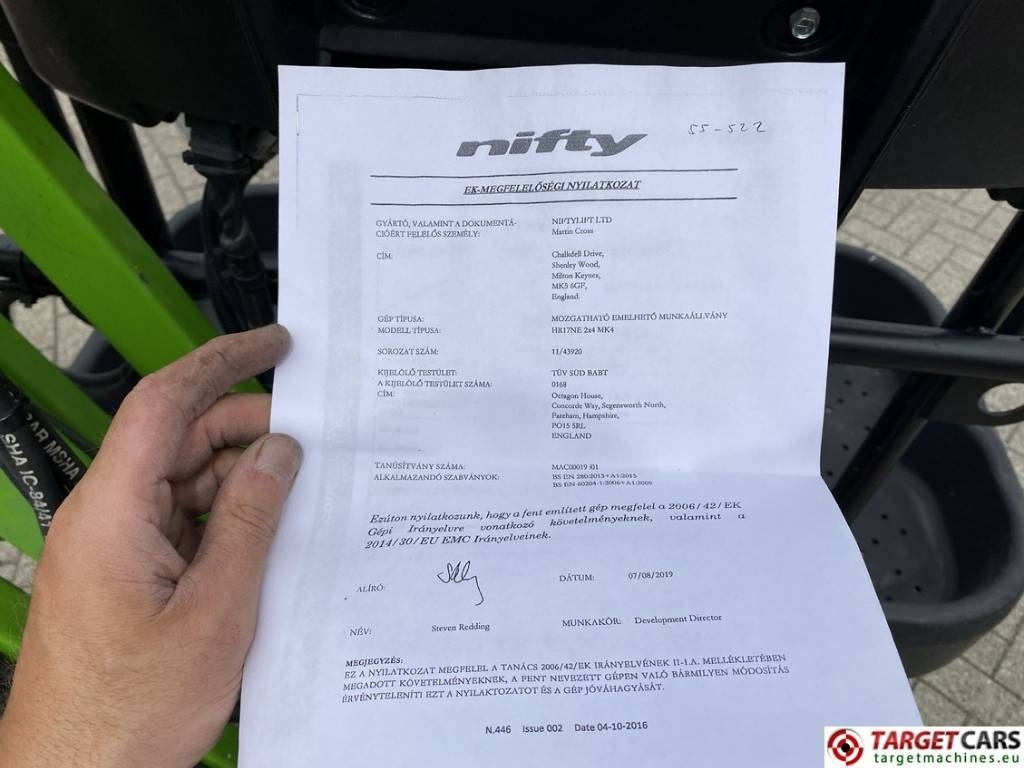 Liigendpoom Niftylift HR17NE MK4 Electric Articulated Boom Work Lift 17M: pilt 48