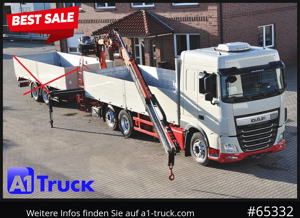 DAF XF 440, Baustoff, Terex 145.2 - Madelveok/ Platvormveok, Kraanaga veoauto: pilt 1 DAF XF 440, Baustoff, Terex 145.2 - Madelveok/ Platvormveok, Kraanaga veoauto: pilt 1