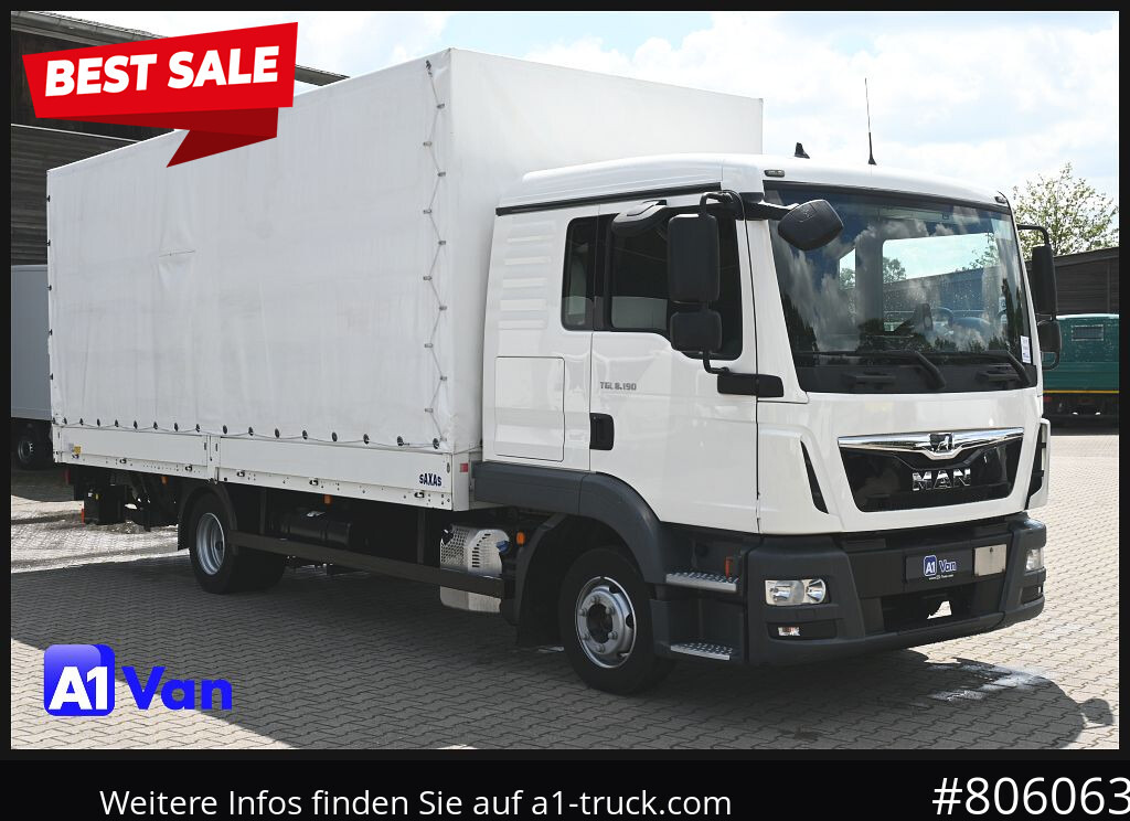 MAN TGL 8.190 4x2 BL Pritsche Plane, LBW, Schlafkabine - Tent veoauto: pilt 1 MAN TGL 8.190 4x2 BL Pritsche Plane, LBW, Schlafkabine - Tent veoauto: pilt 1