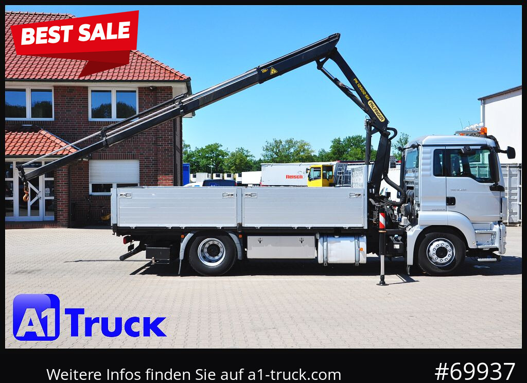 MAN TGS 18,400 LL, PK12.502 Funk, - Kraanaga veoauto, Madelveok/ Platvormveok: pilt 1 MAN TGS 18,400 LL, PK12.502 Funk, - Kraanaga veoauto, Madelveok/ Platvormveok: pilt 1