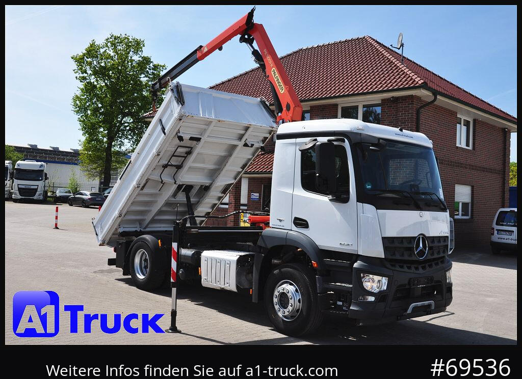 MERCEDES-BENZ Arocs 1830, Kipper + Kran,Palfinger, Funk, - Kraanaga veoauto: pilt 1 MERCEDES-BENZ Arocs 1830, Kipper + Kran,Palfinger, Funk, - Kraanaga veoauto: pilt 1
