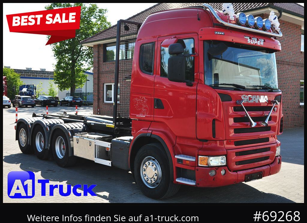 SCANIA R480, Abrollkipper Joab, 8x4, Lift-Lenkachse, - Konkstõstukiga veoauto: pilt 1 SCANIA R480, Abrollkipper Joab, 8x4, Lift-Lenkachse, - Konkstõstukiga veoauto: pilt 1