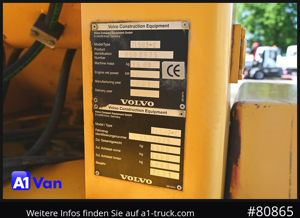 VOLVO Volvo ZL 502-C - Rataslaadur: pilt 2 VOLVO Volvo ZL 502-C - Rataslaadur: pilt 2