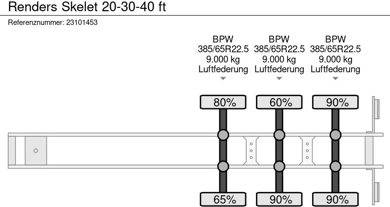 Konteinerveduk/ Tõstukiga poolhaagis Renders Skelet 20-30-40 ft: pilt 13