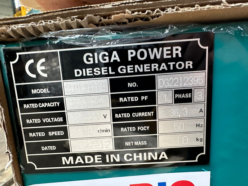 Uus Generaatorikomplekt Giga power Giga power 10 kVA silent generator set - PLD12000SE: pilt 10