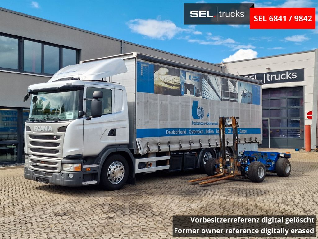 Scania G 410 /Retarder /mit Mitnahmestapler /Lenkachse - Tent veoauto: pilt 1 Scania G 410 /Retarder /mit Mitnahmestapler /Lenkachse - Tent veoauto: pilt 1